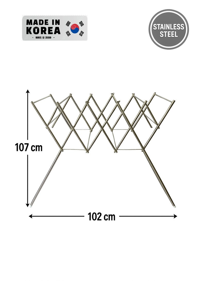Kinox Korean Extendable Stainless Steel Clothes Drying Rack - Image 1